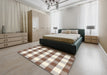 Machine Washable Contemporary Dark Gold Brown Rug in a Bedroom, wshcon3014