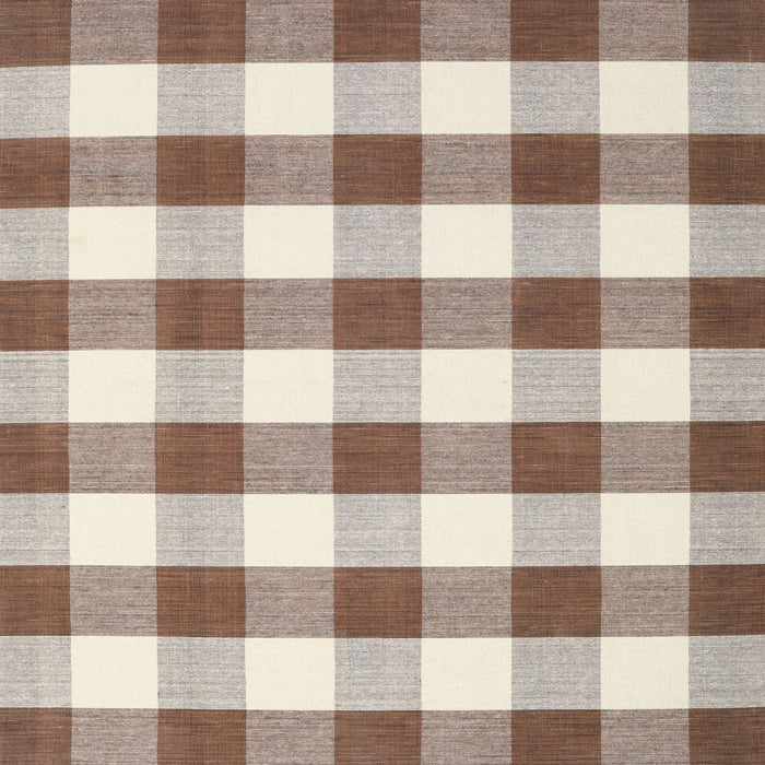 Square Contemporary Dark Gold Brown Checkered Rug, con3014
