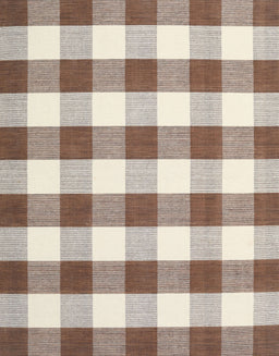 Contemporary Dark Gold Brown Checkered Rug, con3014