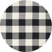 Sideview of Contemporary Light Black Checkered Rug, con3015