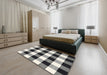 Contemporary Light Black Checkered Rug in a Bedroom, con3015