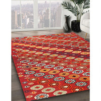 Contemporary Red Modern Rug, con3016