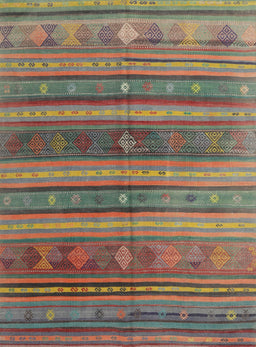 Contemporary Khaki Green Southwestern Rug, con3017