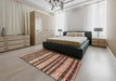 Machine Washable Contemporary Dark Sienna Brown Rug in a Bedroom, wshcon3018