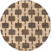 Square Machine Washable Contemporary Brown Rug, wshcon301