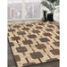 Contemporary Brown Modern Rug in Family Room, con301