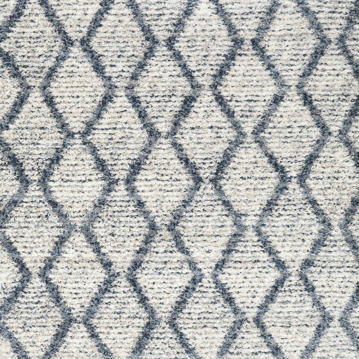 Square Contemporary Silver Gray Trellis Rug, con3020