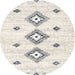 Sideview of Contemporary Antique White Beige Solid Rug, con3021