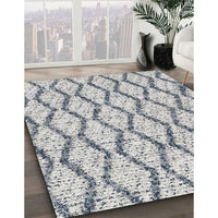 Contemporary Light Gray Trellis Rug, con3028