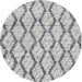 Sideview of Contemporary Light Gray Trellis Rug, con3028