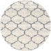 Sideview of Contemporary Antique White Beige Trellis Rug, con3029