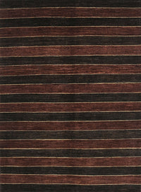 Machine Washable Contemporary Black Brown Rug, wshcon302