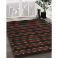 Contemporary Black Brown Modern Rug, con302