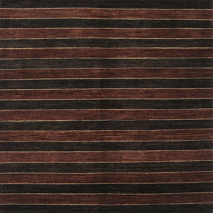 Square Contemporary Black Brown Modern Rug, con302
