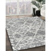 Contemporary Gray Trellis Rug in Family Room, con3030