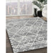 Contemporary Gray Trellis Rug in Family Room, con3033