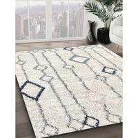 Contemporary Antique White Beige Solid Rug, con3034