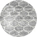Square Contemporary Light Gray Abstract Machine Washable Rug, wshcon3035