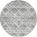 Square Contemporary Light Gray Abstract Machine Washable Rug, wshcon3037