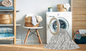 Machine Washable Contemporary Off White Beige Rug in a Washing Machine, wshcon3038