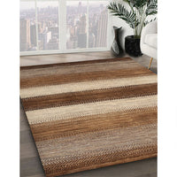 Contemporary Saddle Brown Modern Rug, con303