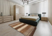 Contemporary Saddle Brown Modern Rug in a Bedroom, con303