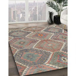 Machine Washable Contemporary Dark Almond Brown Rug in a Family Room, wshcon3040