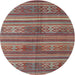 Sideview of Contemporary Fire Brick Red Southwestern Rug, con3043