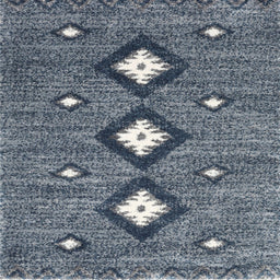 Square Contemporary Columbia Blue Modern Rug, con3044