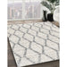 Contemporary Dark Gray Trellis Rug in Family Room, con3045