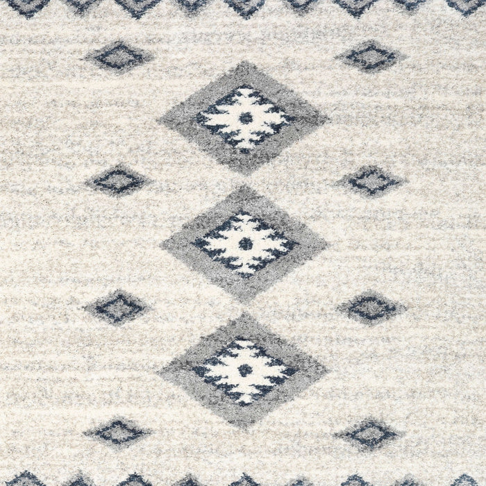 Sideview of Machine Washable Contemporary Antique White Beige Rug, wshcon3046