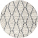 Sideview of Contemporary Dark Gray Trellis Rug, con3047