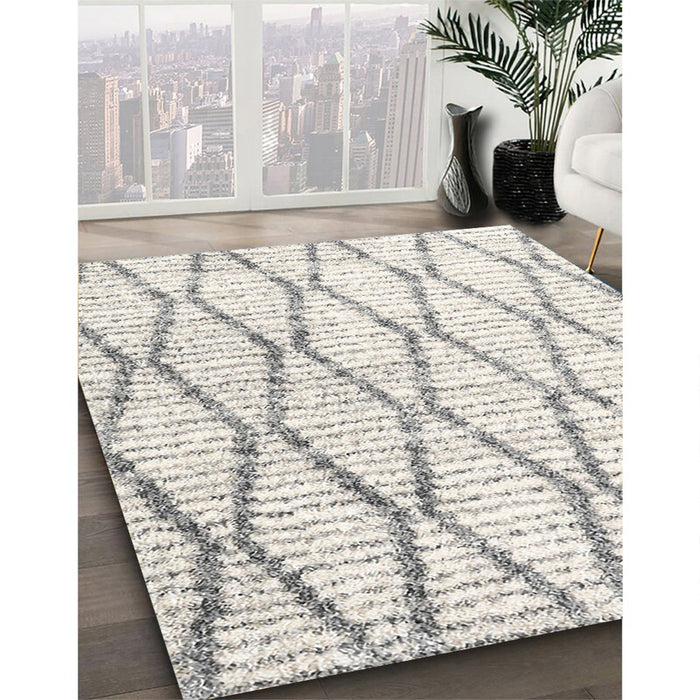 Machine Washable Contemporary Dark Gray Rug in a Family Room, wshcon3047