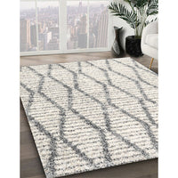 Contemporary Dark Gray Trellis Rug, con3047