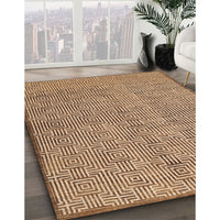 Contemporary Mahogany Brown Modern Rug, con304