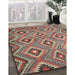 Contemporary Brown Red Southwestern Rug in Family Room, con3051