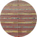 Sideview of Contemporary Fire Brick Red Southwestern Rug, con3052