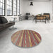Round Machine Washable Contemporary Fire Brick Red Rug in a Office, wshcon3052