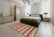 Contemporary Chestnut Red Southwestern Rug in a Bedroom, con3053