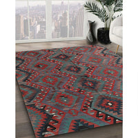 Contemporary Brown Red Southwestern Rug, con3054