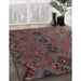 Machine Washable Contemporary Brown Red Rug in a Family Room, wshcon3054