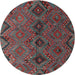 Sideview of Contemporary Brown Red Southwestern Rug, con3054