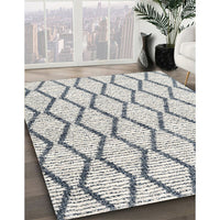 Contemporary Silver Gray Trellis Rug, con3055