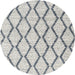 Sideview of Contemporary Silver Gray Trellis Rug, con3055