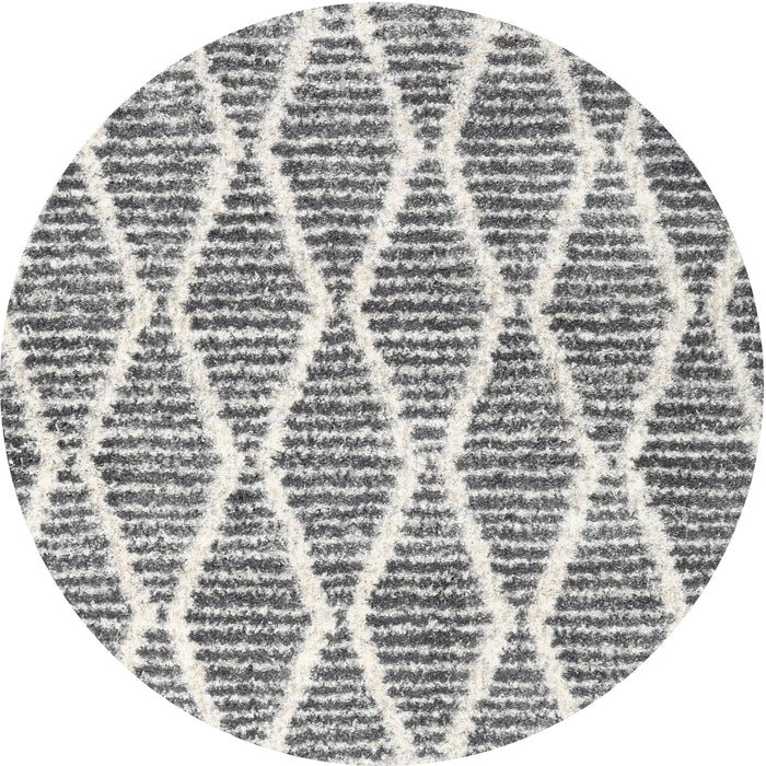 Square Machine Washable Contemporary Dark White Beige Rug, wshcon3056