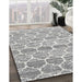 Contemporary Gray Trellis Rug in Family Room, con3057