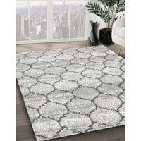 Contemporary Dark Gray Trellis Rug, con3058