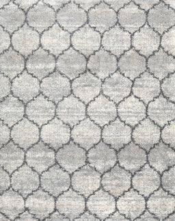 Contemporary Dark Gray Trellis Rug, con3058
