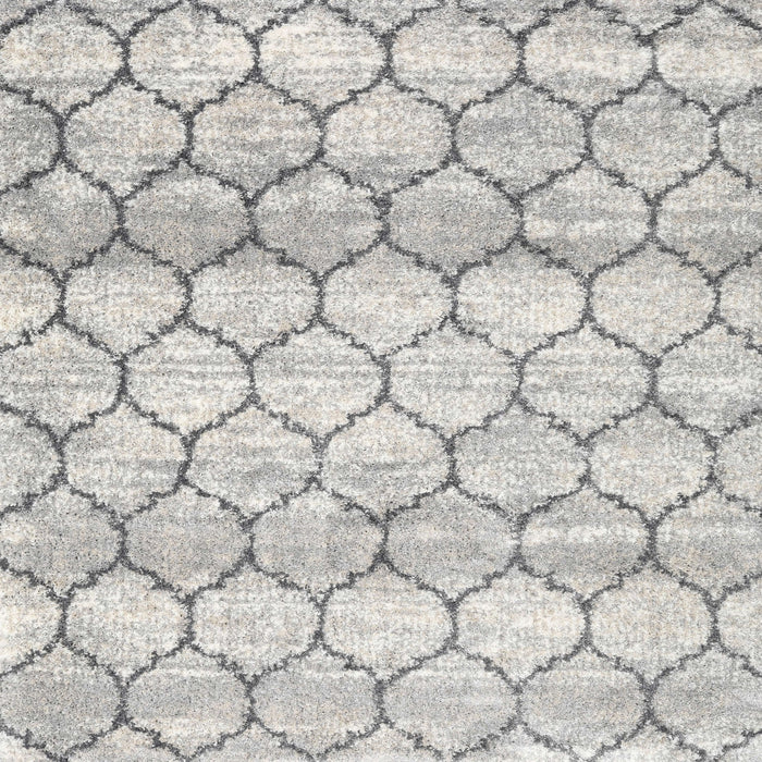Square Contemporary Dark Gray Trellis Rug, con3058