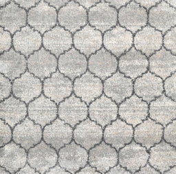 Contemporary Dark White Beige Trellis Rug, con3059